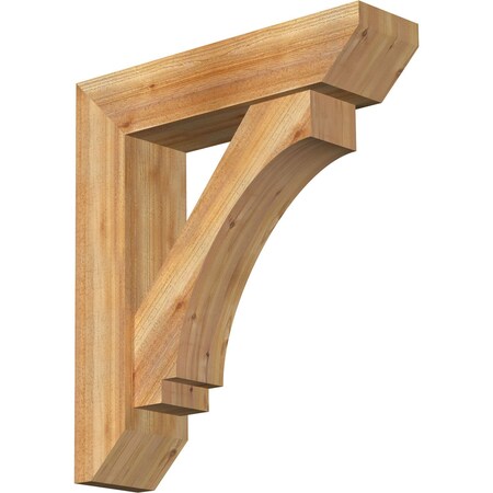 Ekena Millwork Imperial Slat Rough Sawn Bracket w/ Offset Brace, Western Red Cedar, 8"W x 32"D x 36"H BKT0806X32X36IMP06RWR